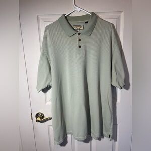 Pusser’s Island Style Green Striped Polo Golf Business Casual Shirt sz XL